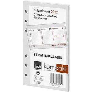 BSB Compacte reservekalender A6, 1 week/2 pagina's, 020086