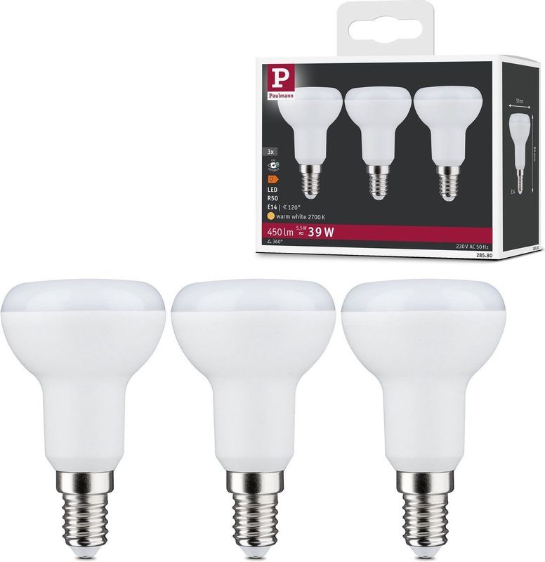 Paulmann - R50 - Reflectorlampen - 3x5,5W - E14-fitting - LED
