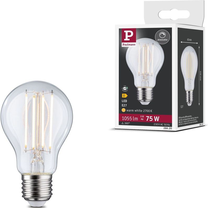 Paulmann - LED-filamenten - Warmwit Licht - Glas - Energiezuinig