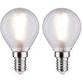 Paulmann - 28638 LED Lamp - Druppel - Mat - E14 - Warmwit Licht - 2x3W