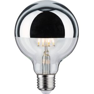 Paulmann 28673 LED lamp filament G95 7W verlichtingsmiddel kopspiegel zilver 2700 K warmwit dimbaar E27,1 stuk(1er-pakket)
