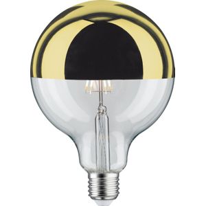 Paulmann 28678 LED lamp filament G125 6W verlichtingsmiddel kopspiegel goud 2700 K warmWit dimbaar E27,1 stuk(pak van 1),Kopspiegel goud