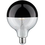 Paulmann LED-lamp G125 6W 28680 kopspiegel zwart chroom 2700K warm wit dimbaar E27