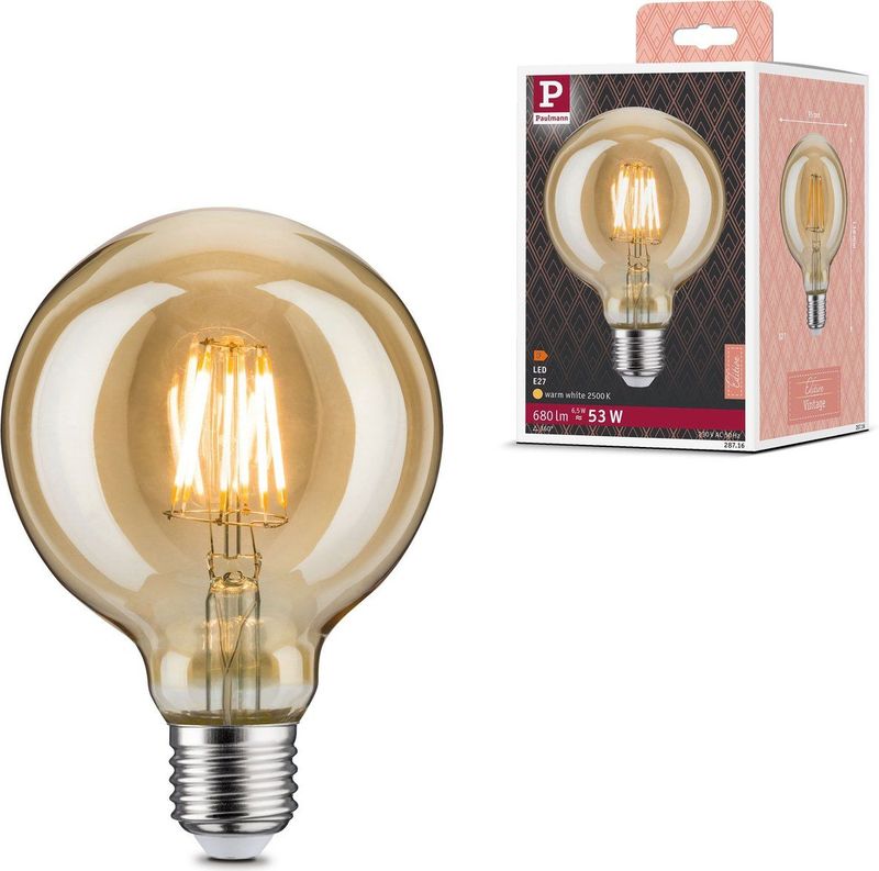 Paulmann - 28716 - LED Lamp Filament Globe - Goud - E27 - 6,5W