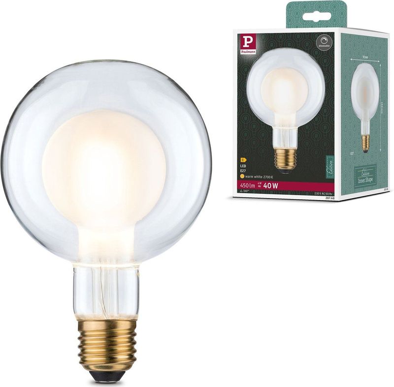 Paulmann - G95 Globe - Ledlamp - Mat - Warm Wit - 4 W - Dimbaar - E27