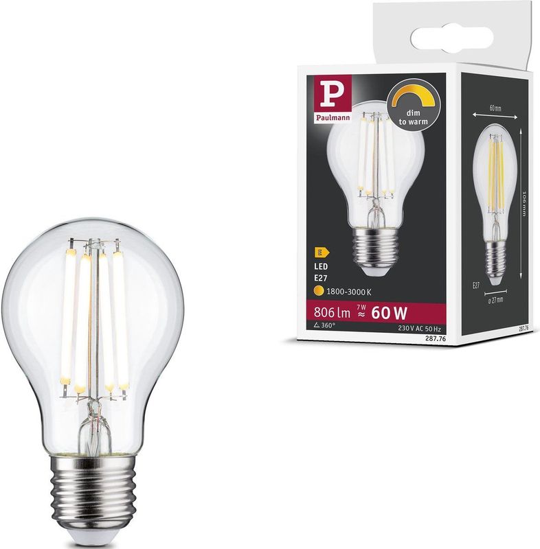 Paulmann - Filament-Allroundlamp - LED - 7 Watt - Dimbaar - 1800-3000 Kelvin