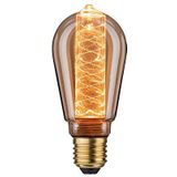 Paulmann 28829 LED lamp InnerGlow binnenkolf met spiraalpatroon 120lm 3,6 Watt dimbare verlichting goud vintage glas 1800K E27 lamp