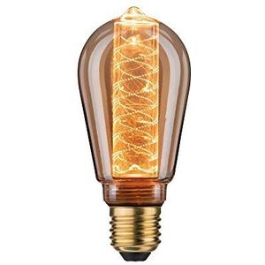 Paulmann 28829 LED lamp InnerGlow binnenkolf met spiraalpatroon 120lm 3,6 Watt dimbare verlichting goud vintage glas 1800K E27 lamp