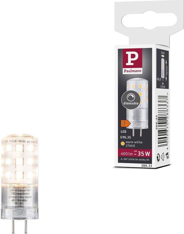 Paulmann - GY6,35 - LED Stiftfitting - Helder - 400lm - 4W - Dimbaar - 2700K