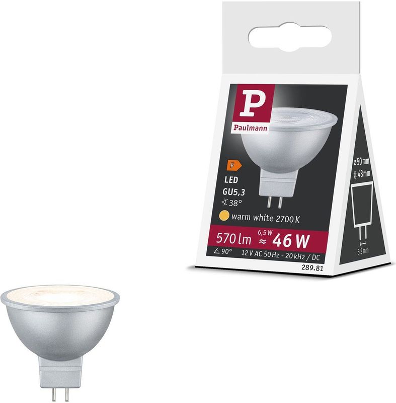 Paulmann - LED-Reflector - 6,5W - 2700K - GU5,3 - Oogvriendelijk Licht