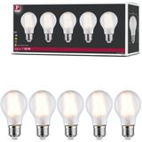 Paulmann - Filament LED - E27 - Warm Wit - 5 Stuks - Mat Glas
