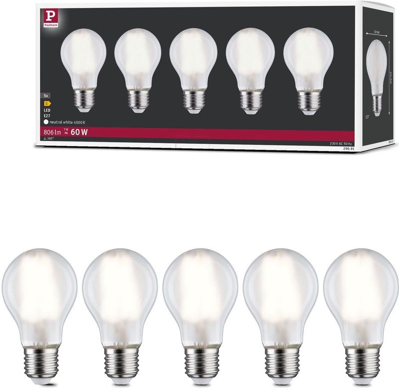 Paulmann - Lamp - Wit - LED - E27 - 5x7 Watt