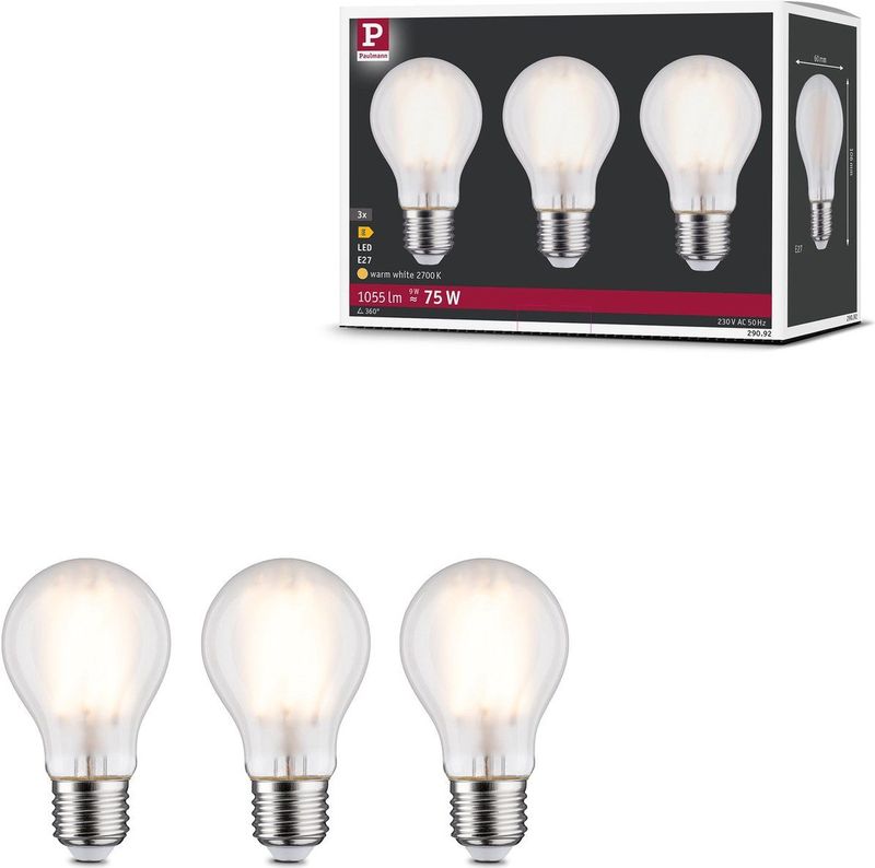 Paulmann - Lampen - Wit - LED - E27 - 3x9 Watt