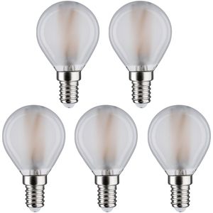 Paulmann 29097 filament 230V LED kogellamp E14 pak van 5 5x4,8W 5x470lm 45mm mat glas 2700K - warmwit