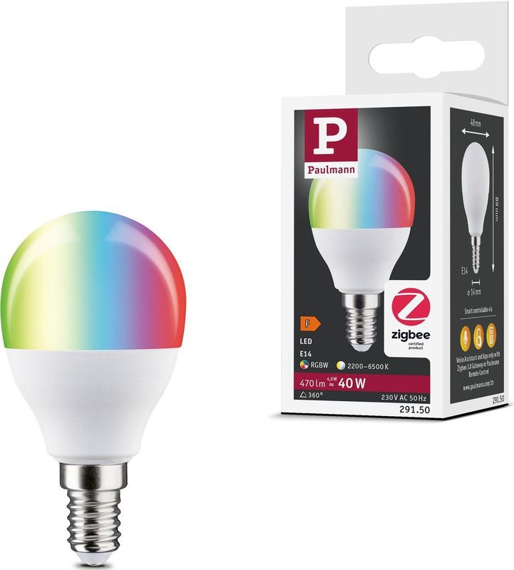 Paulmann - LED Lamp - Druppelvormig - RGBW+ - 5W - E14 Fitting