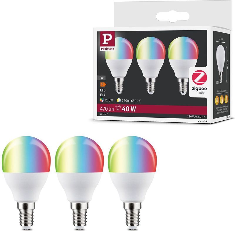 Paulmann - LED Lamp - Set van 3 - RGBW+ - 3x5W - E14 Fitting