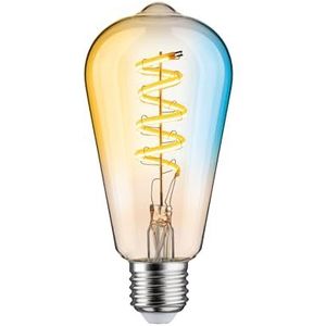 Paulmann 29157 filament 230 V Smart Home Zigbee LED-kolf ST64 E27 600 lm 7,5 W tunable white dimbaar goud verlichtingsmiddel