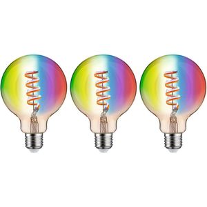 Paulmann LED Lichtbron - Zigbee - RGBW - set van 3 - G95 - E27 - 470lm