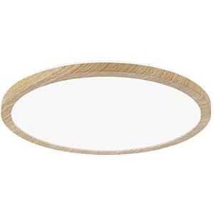 Paulmann 71033 LED paneel Atria Shine plafondlamp met backlight rond IP44 16W 1600lm 293mm houtlook kunststof 4000K badkamerlamp