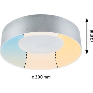 Paulmann 71094 Plafonnier LED Casca IP44 White Switch 2300lm 230V 18W Noir Alu rond gradable Métal, plastique 3000 K