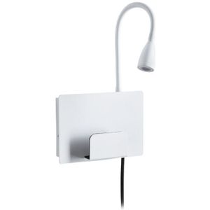 Paulmann Halina USB LED wandlamp, flexibele arm wit