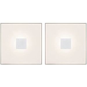 Paulmann LumiTiles 78401 Led-tegels, rechthoekig, IP44, 10 x 10 cm, met 2 x 0,8 W, warmwit, kunststof, aluminium, badkamerverlichting, 2700 K