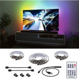 Paulmann 78881 65 inch USB TV LED-strip 2,4 m 60 LEDs/m Dynamic Rainbow RGB met verstelbare lichtstrip 1 x 4W zwart kunststof