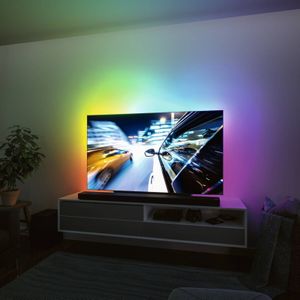 Paulmann 78881 65 inch USB TV LED-strip 2,4 m 60 LEDs/m Dynamic Rainbow RGB met verstelbare lichtstrip 1 x 4W zwart kunststof