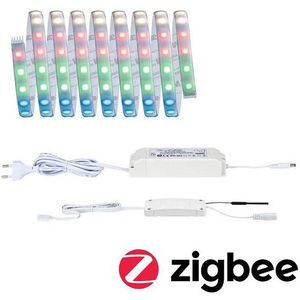 Paulmann 78884 LED Strip MaxLED 500 basisset Smart Home Zigbee IP44 3m incl. 1x23 W dimbaar RGBW lichtbesturing zilver kunststof lichtstrip 3000 K