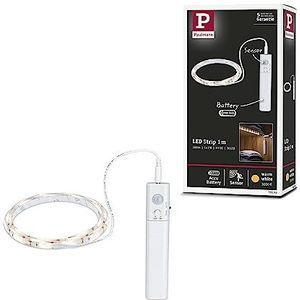 Paulmann 78899 LED-strip op batterijen incl. bewegingsmelder 1m 2W 156lm/m 3000K wit kunststof