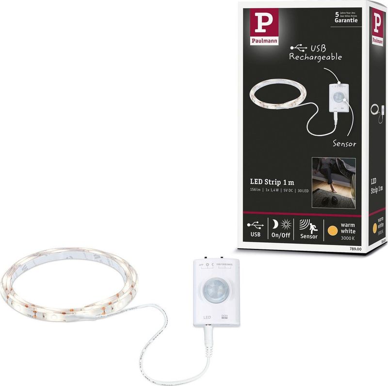 LED Strip - Warmwitte - 1 Meter - Batterijvoeding - Bewegingssensor