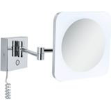 Jora - LED Wandspiegel - Chroom - Spatwaterdicht - Dimbaar