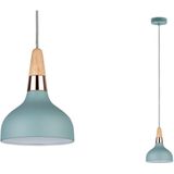 Juna - Hanglamp - Turkoois - Koper - Hout - Diameter 16 cm