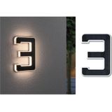 Paulmann Outdoor Solar huisnummer 3 - 3000K IP44 accu verwisselbaar