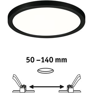 Paulmann 79963 Areo IP44 LED-paneel inbouwpaneel 175 mm rond incl. 1 x 13 watt warm wit zwart synthetisch verlichtingssysteem 3000 Kelvin