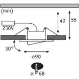 Paulmann 92462 LED-inbouwlamp Set van 10 stuks LED 60 W Zwart (mat)