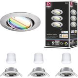 Base - Inbouwspots - Staal Geborsteld - 3x4,9W - RGBW-Zigbee 3.0