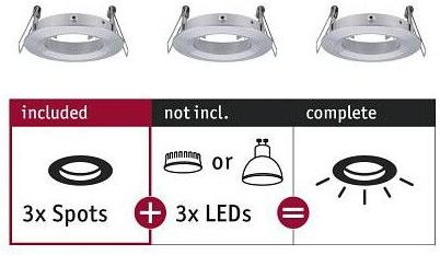 Inbouwringen - Set van 3 - Zonder Aansluitdoos - Voor Gloeilampen