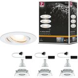 Paulmann - Nova - Inbouwspot - Wit - Set van 3 - IP65 - Zwenkbaar - GU10 - Straalwaterdicht