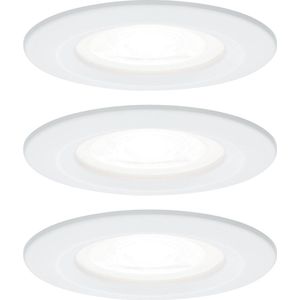 Paulmann 92980 LED inbouwspots Nova set van 3 rond incl. 3 x 6,5 watt inbouwspots mat wit spot aluminium zink inbouwlamp 4000 K GU10