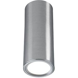Paulmann 93106 Plafonnier LED Barrel rond 6W 470lm gradable 100° 3-Step-Dim 60mm Acier brossé Métal 2700K luminaire en saillie + LED-Coin remplaçable