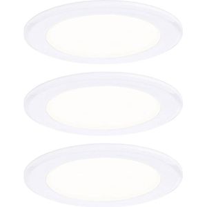 Paulmann LED-meubelinbouwlampen Set van 3  rond 65mm 3x2,5W 3x180lm 230/12V  3000K Wit 93115 - wit Kunststof 93115