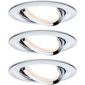 Paulmann 3-set spot Nova Coin rond, kantelb., chr.