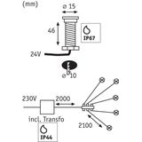 Paulmann Plug & Shine MicroPen II - Grondspot - Basisset - IP67 - 3000K - Zilver