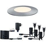 PAULMANN Plug & Shine grondinbouwspot Floor Mini IP65 24V zilver (basisset)
