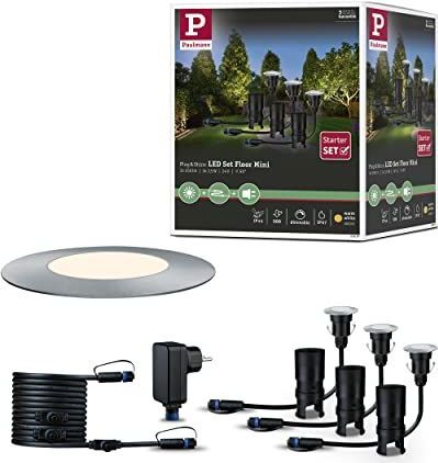 PAULMANN Plug & Shine grondinbouwspot Floor Mini IP65 24V zilver (basisset)