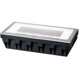 Paulmann 93775 grondinbouwlampenset solar inbouwspot box LED spot RVS set van 1 1x0,6W incl, 10 x 20 cm, roestvrij staal