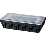 Paulmann 93775 grondinbouwlampenset solar inbouwspot box LED spot RVS set van 1 1x0,6W incl, 10 x 20 cm, roestvrij staal