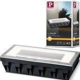 Paulmann 93775 grondinbouwlampenset solar inbouwspot box LED spot RVS set van 1 1x0,6W incl, 10 x 20 cm, roestvrij staal