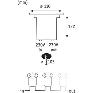 Paulmann PAULMANN 93788 LED-vloerinbouwlamp LED vast ingebouwd LED 1.2 W RVS